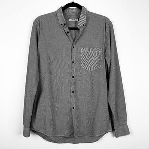 Topman Black‎ & White Checkered Button Down Shirt